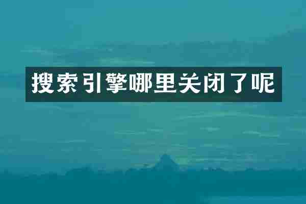 搜索引擎哪里关闭了呢