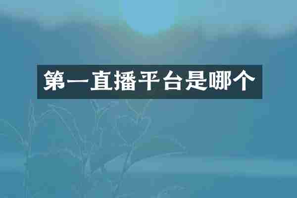 第一直播平台是哪个