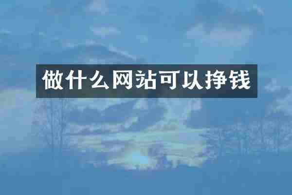 做什么网站可以挣钱