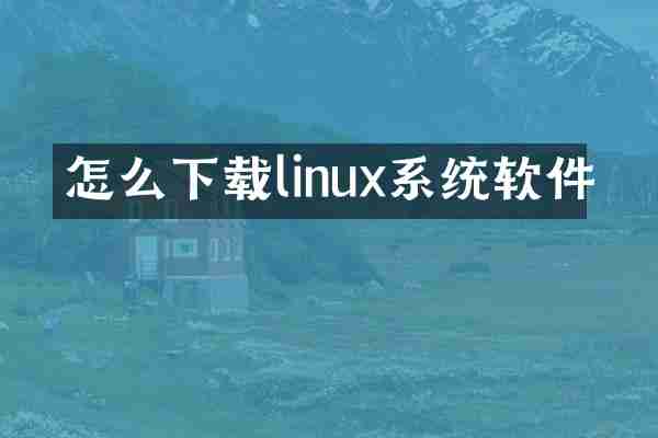 怎么下载linux系统软件
