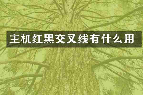 主机红黑交叉线有什么用