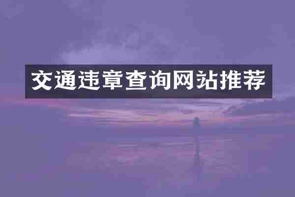 交通违章查询网站推荐