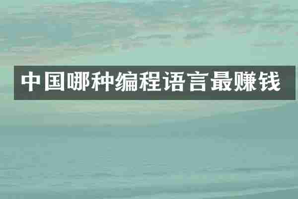 中国哪种编程语言最赚钱