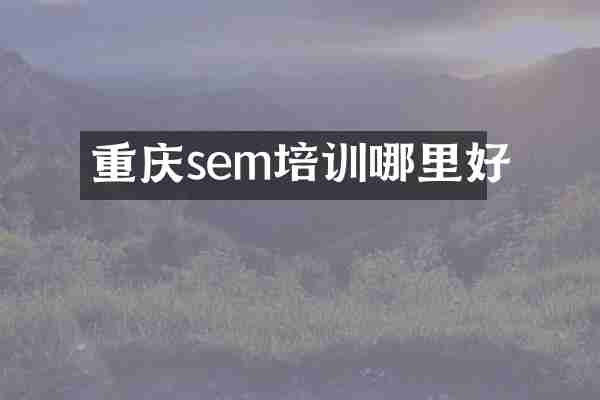 重庆sem培训哪里好