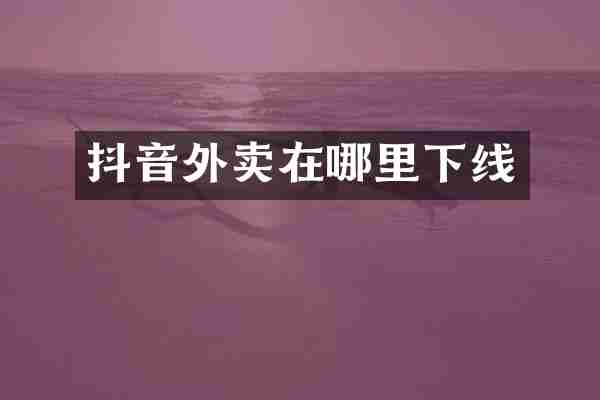 抖音外卖在哪里下线