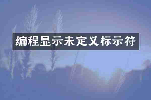 编程显示未定义标示符