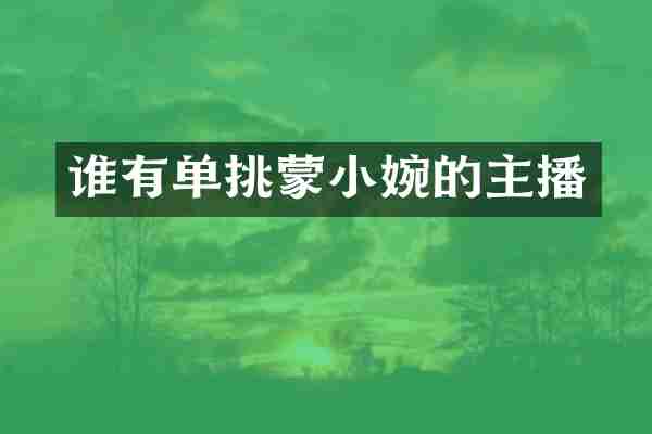 谁有单挑蒙小婉的主播