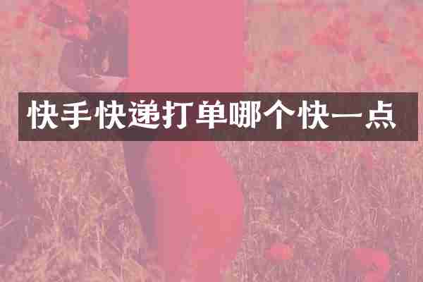 快手快递打单哪个快一点