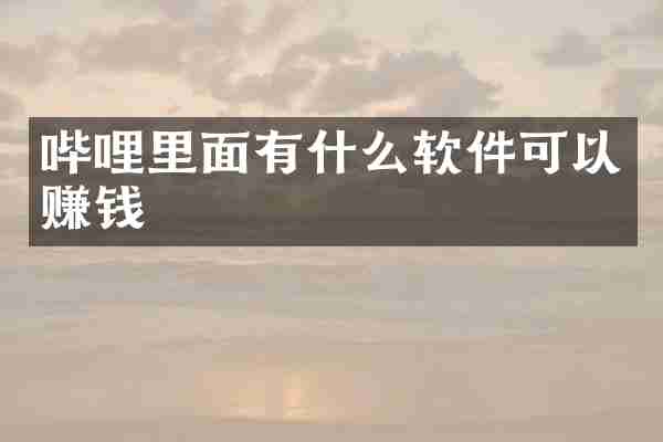 哔哩里面有什么软件可以赚钱