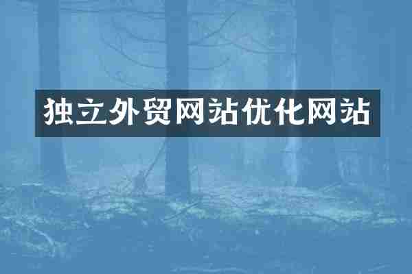 独立外贸网站优化网站