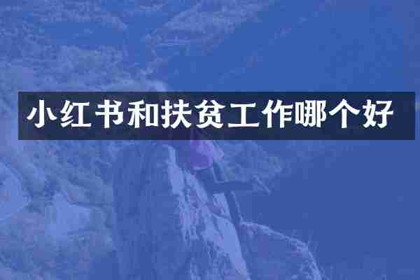 小红书和扶贫工作哪个好