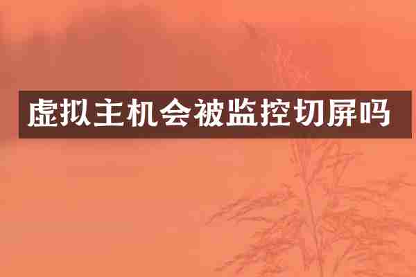 虚拟主机会被监控切屏吗