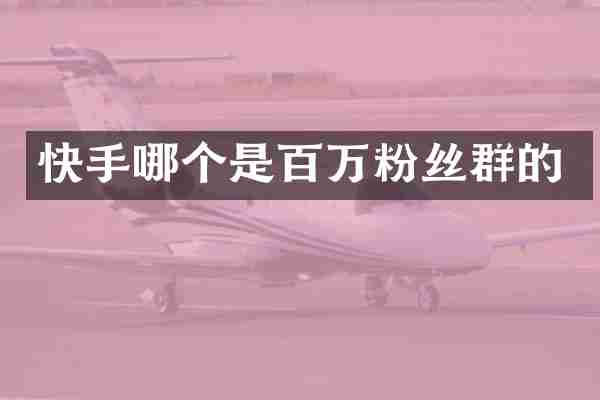 快手哪个是百万粉丝群的