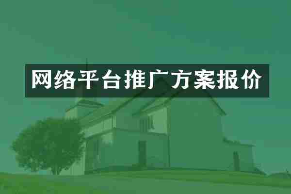 网络平台推广方案报价