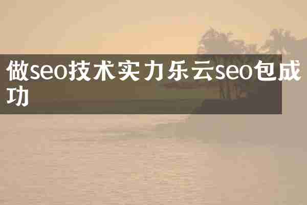 做seo技术实力乐云seo包成功