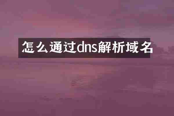 怎么通过dns解析域名