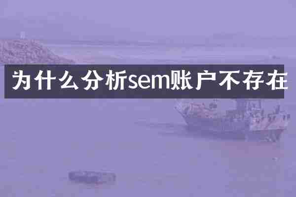 为什么分析sem账户不存在