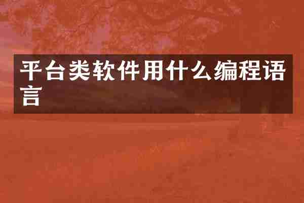 平台类软件用什么编程语言