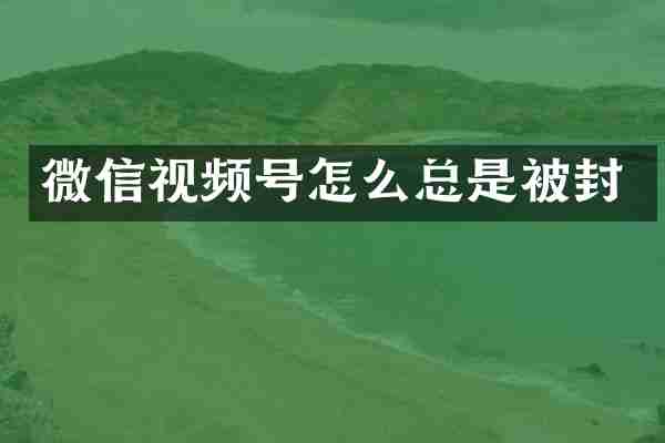 微信视频号怎么总是被封