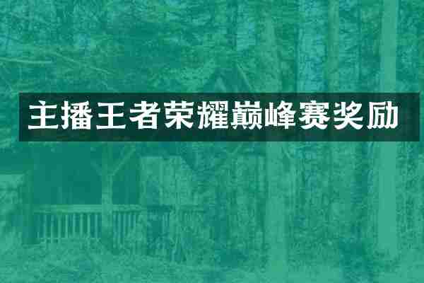 主播王者荣耀巅峰赛奖励