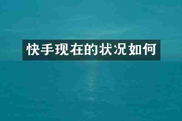 快手现在的状况如何