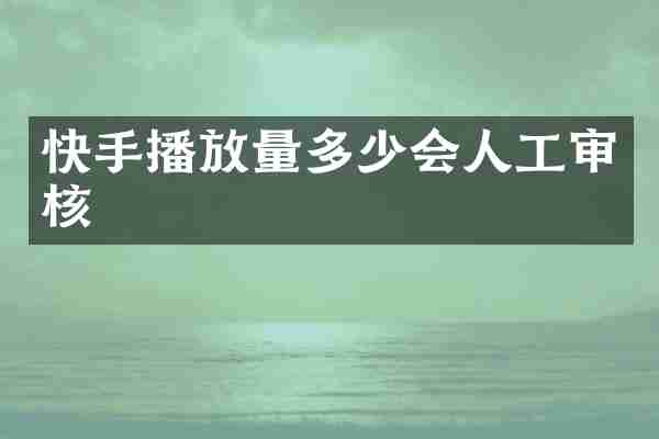 快手播放量多少会人工审核
