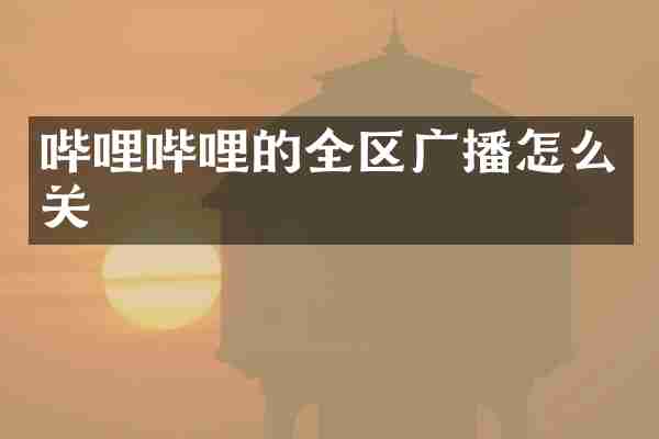 哔哩哔哩的全区广播怎么关