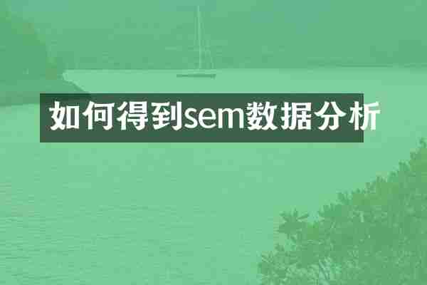 如何得到sem数据分析