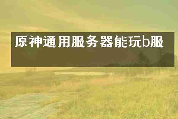 原神通用服务器能玩b服吗