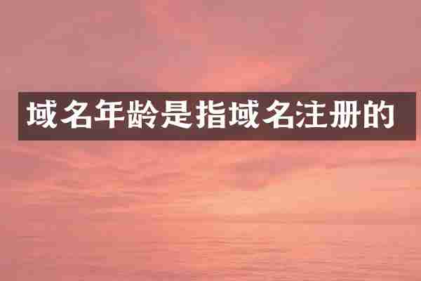 域名年龄是指域名注册的