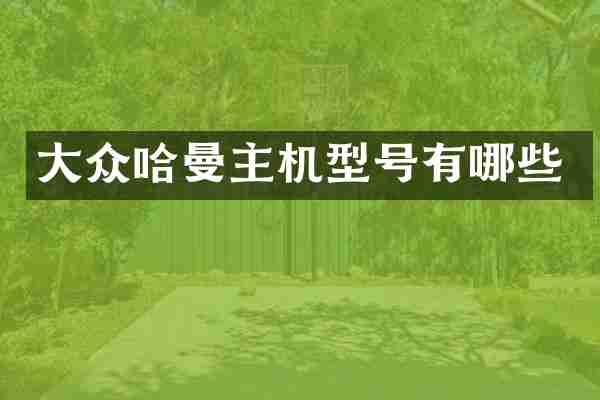 大众哈曼主机型号有哪些