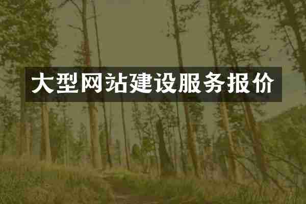 大型网站建设服务报价