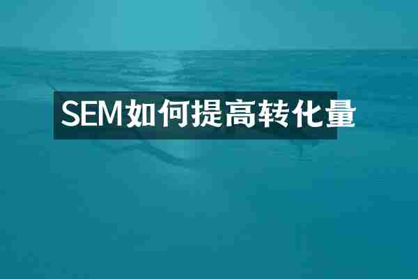 SEM如何提高转化量