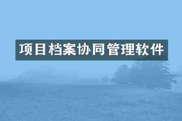 项目档案协同管理软件