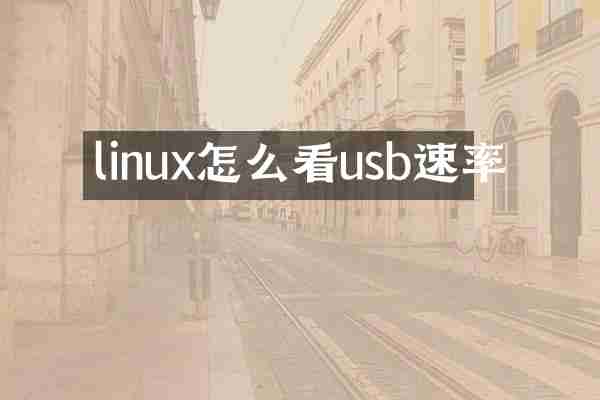 linux怎么看usb速率