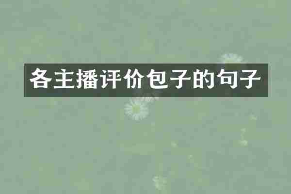 各主播评价包子的句子