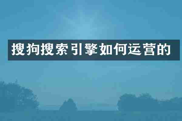 搜狗搜索引擎如何运营的
