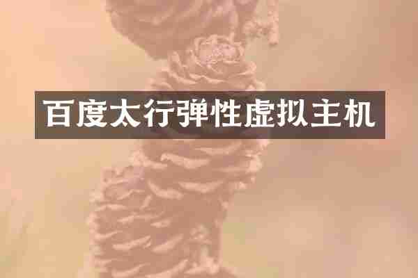 百度太行弹性虚拟主机