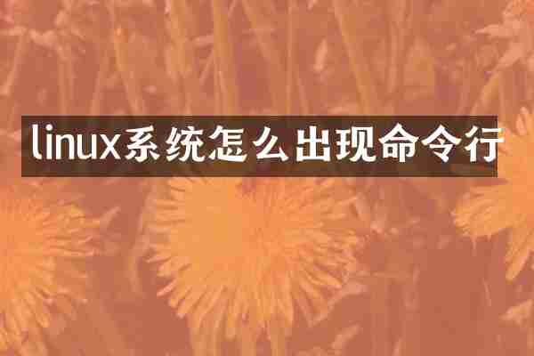 linux系统怎么出现命令行