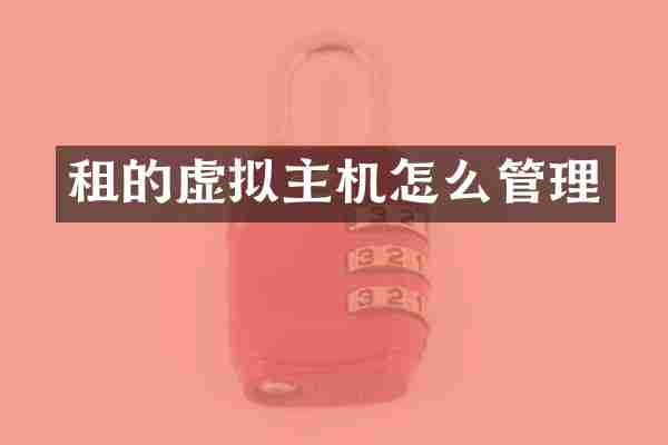 租的虚拟主机怎么管理