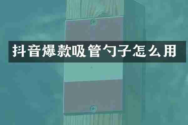 抖音爆款吸管勺子怎么用