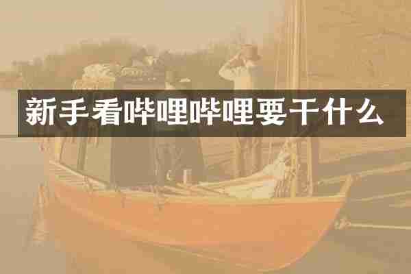 新手看哔哩哔哩要干什么