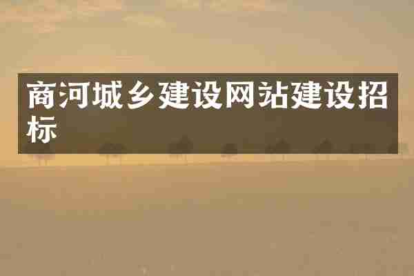 商河城乡建设网站建设招标