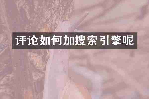 评论如何加搜索引擎呢