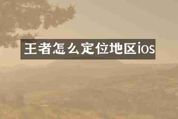 王者怎么定位地区ios