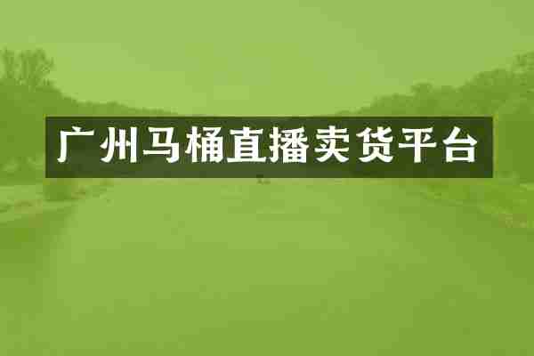 广州马桶直播卖货平台