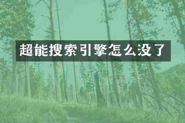 超能搜索引擎怎么没了