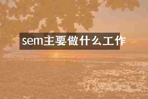 sem主要做什么工作