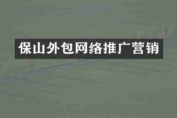 保山外包网络推广营销