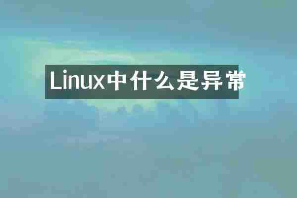Linux中什么是异常